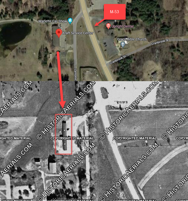 Marlette Motel - 1955 Aerial (newer photo)